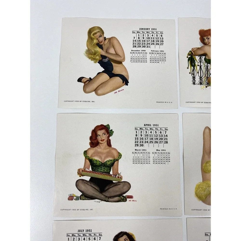 1951 Esquire‎ Magazine Desktop Pinup Calendar Holder ~ 12 Months